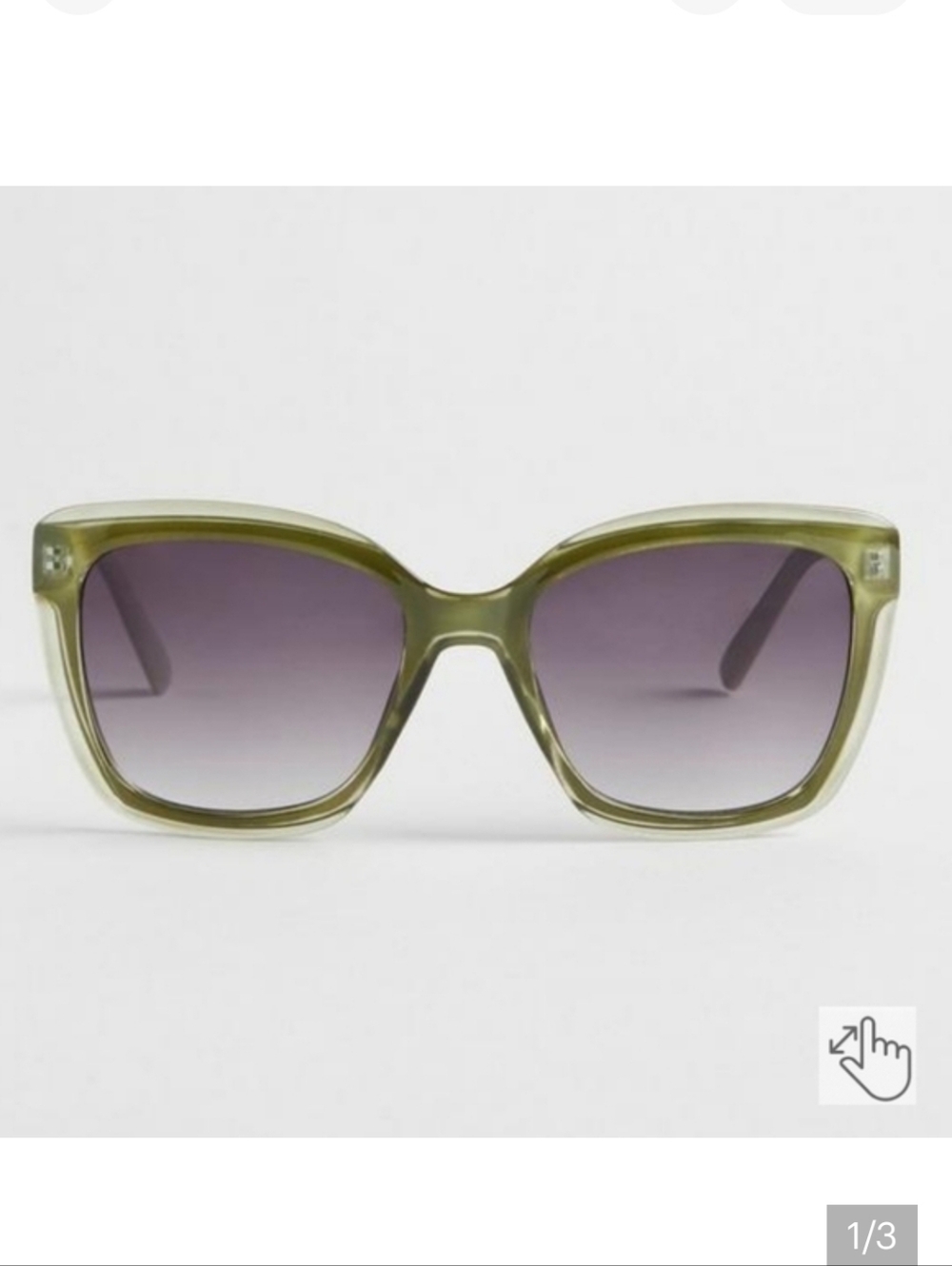 🆕️ OLIVE GREEN RECTANGLE SMOKE LENS SUNGLASSES